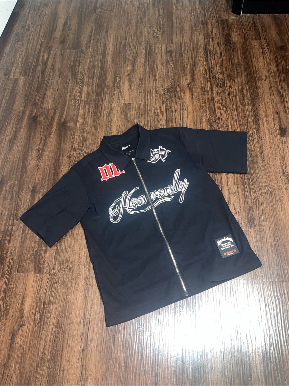 Stride Rite black Short-Sleeve Zip Front Casual Shirt 100-50$